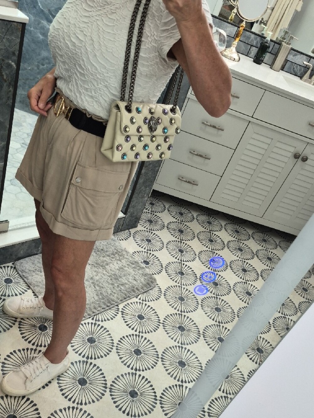 Kurt Geiger 'The Kensington' Embellished Leather Convertable Crossbody - Picture 7 of 13